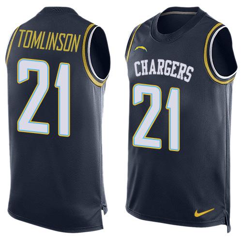 Nike Chargers #21 LaDainian Tomlinson Navy Blue Team Color Men's Stitched NFL Limited Tank Top Jersey - Click Image to Close